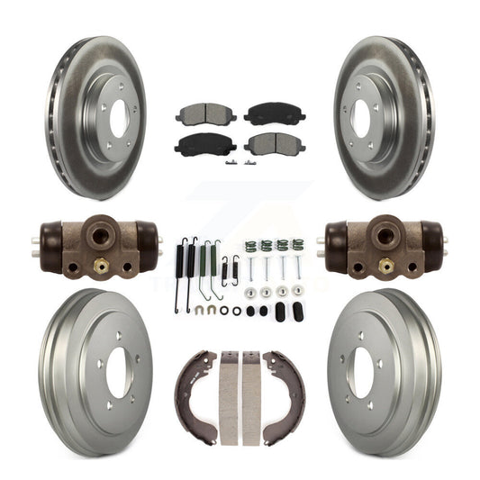 [Avant + Arrière] Kit de disque (revêtu) et plaquette (semi-métallique) de frein pour Jeep Patriot Compass Dodge Caliber Chrysler Sebring Avenger KGS-101669