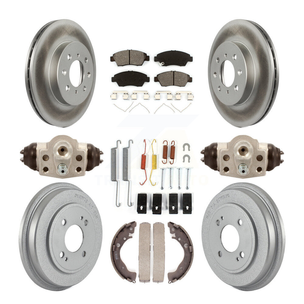 [Avant + Arrière] Kit de disque (revêtu) et plaquette (semi-métallique) de frein pour Honda Fit KGS-101671