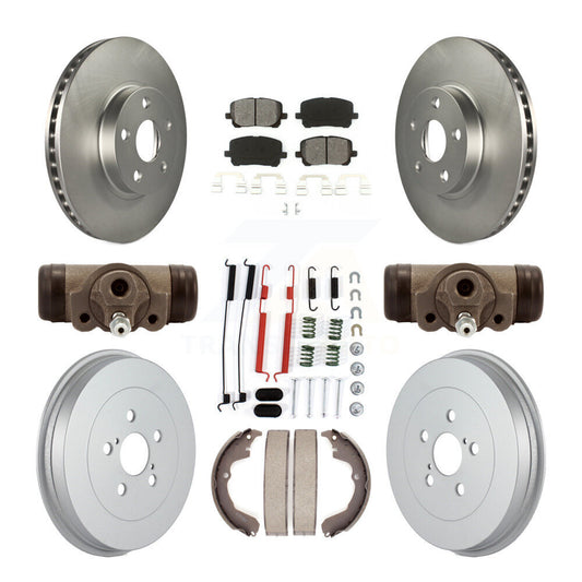 [Avant + Arrière] Kit de disque (revêtu) et plaquette (semi-métallique) de frein pour Pontiac Vibe Toyota Matrix KGS-101672