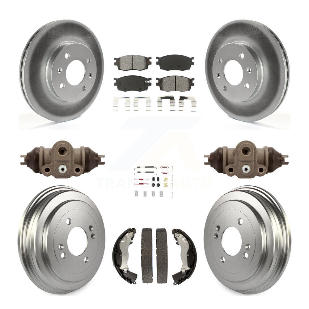 [Avant + Arrière] Kit de disque (revêtu) et plaquette (semi-métallique) de frein pour Hyundai Accent Kia Rio Rio5 KGS-101675 par Transit Auto