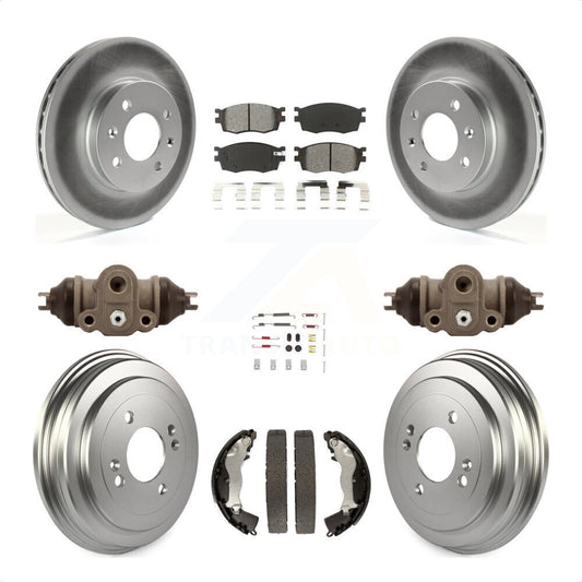 [Avant + Arrière] Kit de disque (revêtu) et plaquette (semi-métallique) de frein pour Hyundai Accent Kia Rio Rio5 KGS-101675 par Transit Auto