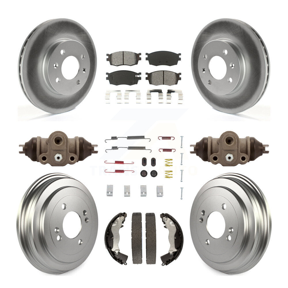 [Avant + Arrière] Kit de disque (revêtu) et plaquette (semi-métallique) de frein pour Hyundai Accent Kia Rio Rio5 KGS-101675