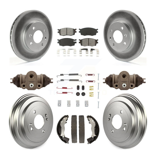 [Avant + Arrière] Kit de disque (revêtu) et plaquette (semi-métallique) de frein pour Hyundai Accent Kia Rio Rio5 KGS-101675