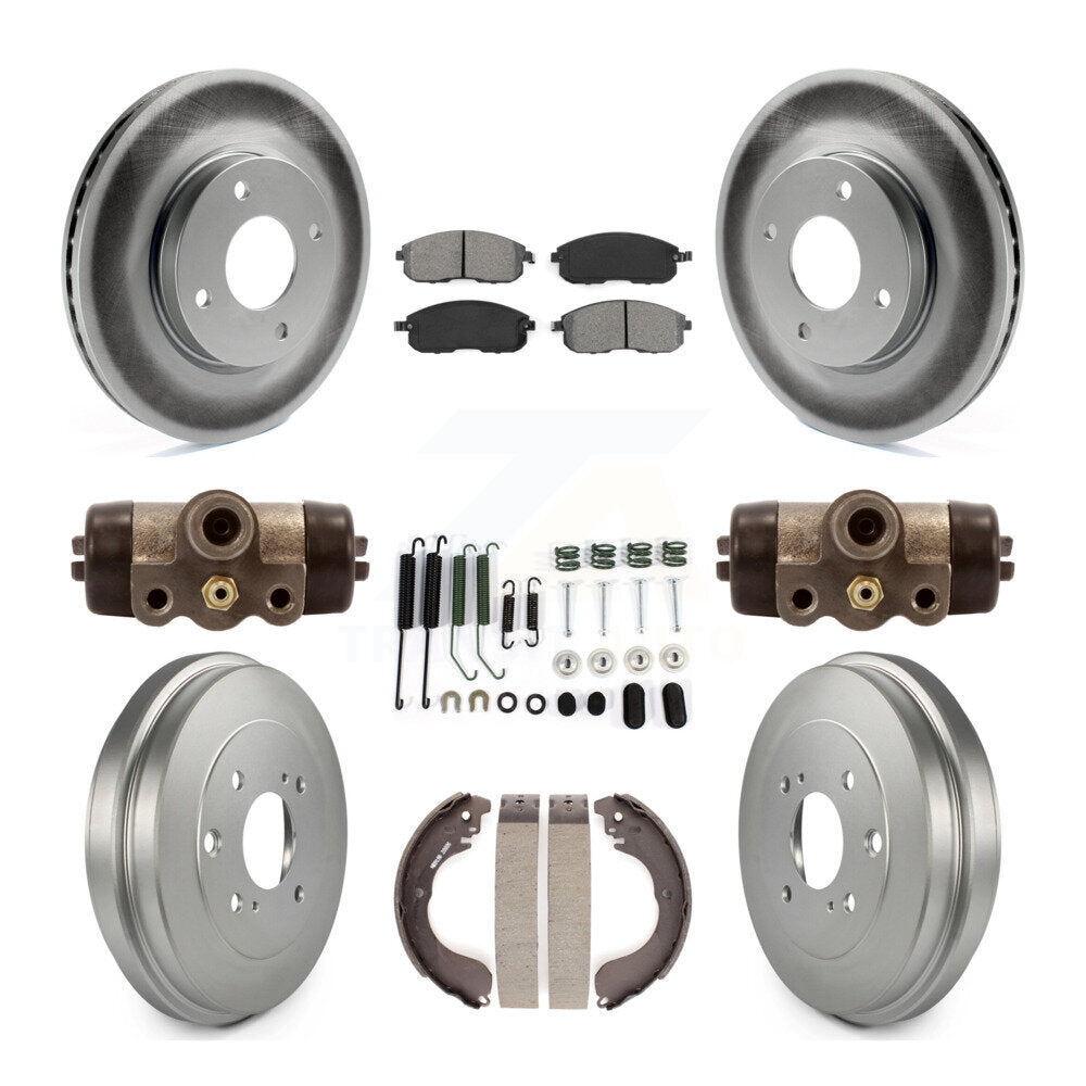 [Avant + Arrière] Kit de disque (revêtu) et plaquette (semi-métallique) de frein pour Nissan Sentra Versa Cube KGS-101676