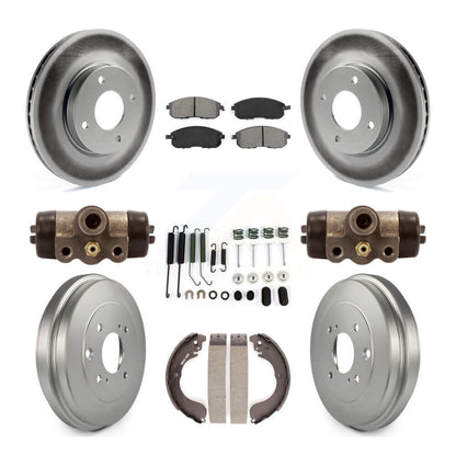 [Avant + Arrière] Kit de disque (revêtu) et plaquette (semi-métallique) de frein pour Nissan Sentra Versa Cube KGS-101676