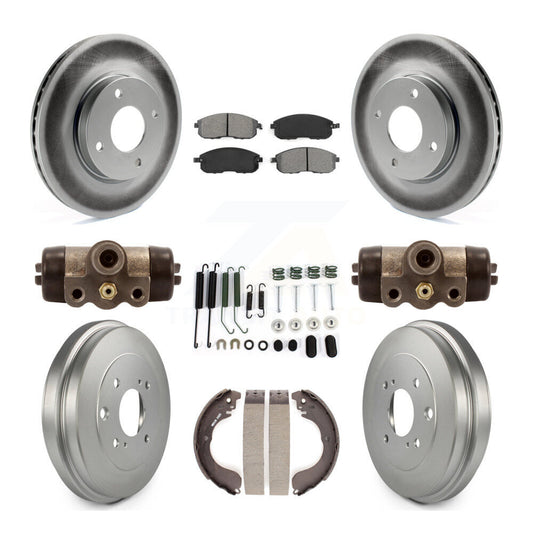 [Avant + Arrière] Kit de disque (revêtu) et plaquette (semi-métallique) de frein pour Nissan Sentra Versa Cube KGS-101676