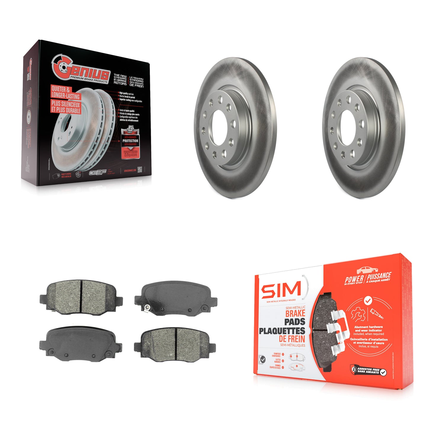 [Arrière] Kit de disque (revêtu) et plaquette (semi-métallique) de frein pour Jeep Cherokee Chrysler 200 KGS-101681