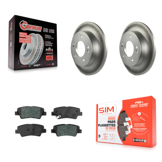 [Arrière] Kit de disque (revêtu) et plaquette (semi-métallique) de frein pour Hyundai Elantra Kia Soul Venue KGS-101687