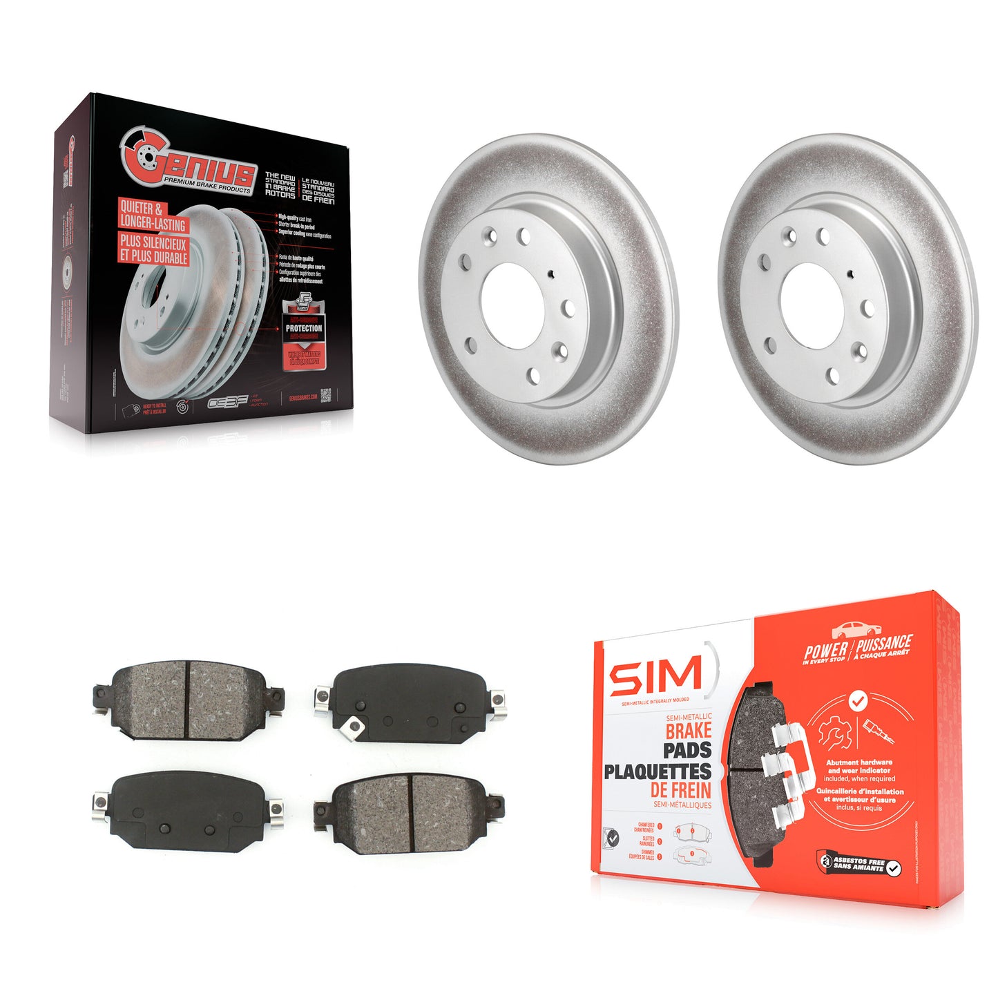 [Arrière] Kit de disque (revêtu) et plaquette (semi-métallique) de frein pour Mazda 3 CX-3 Sport KGS-101693