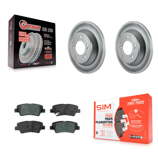 [Arrière] Kit de disque (revêtu) et plaquette (semi-métallique) de frein pour 2014-2017 Kia Rondo avec Manual Parking KGS-101698