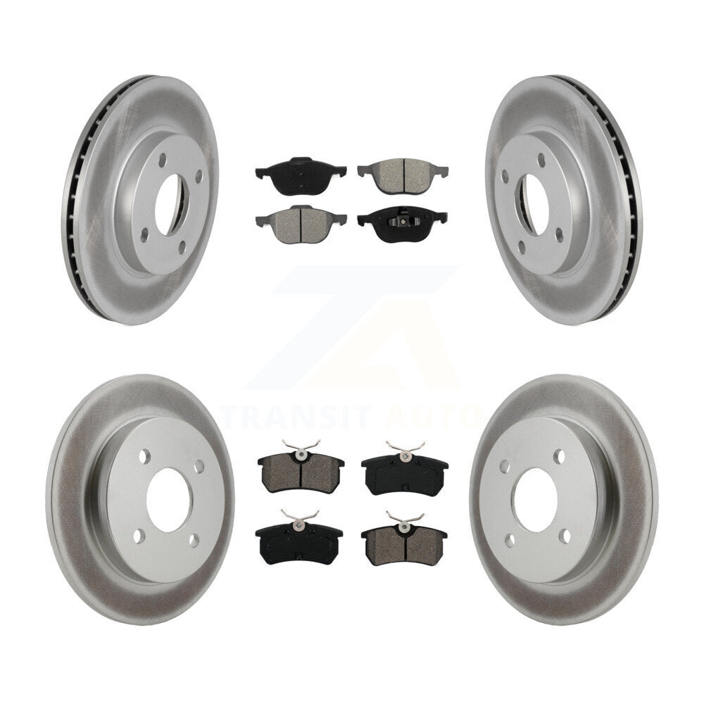[Avant + Arrière] Kit de disque (revêtu) et plaquette (semi-métallique) de frein pour 2004 Ford Focus LX Mid High SE ZTS ZTW ZX3 ZX5 From 04 05 KGS-101700