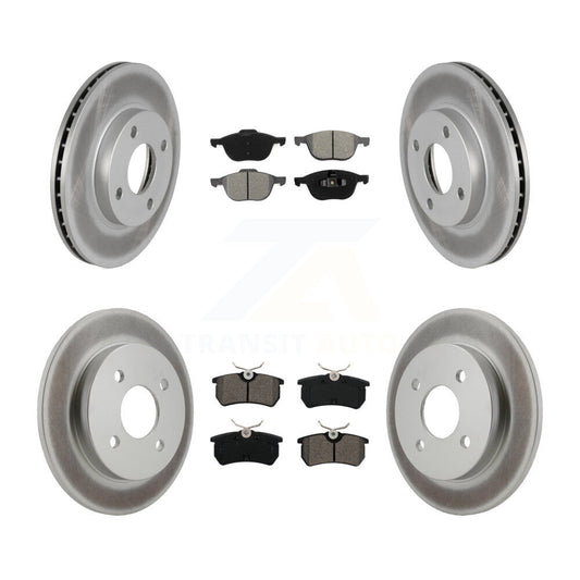 [Avant + Arrière] Kit de disque (revêtu) et plaquette (semi-métallique) de frein pour 2004 Ford Focus LX Mid High SE ZTS ZTW ZX3 ZX5 From 04 05 KGS-101700