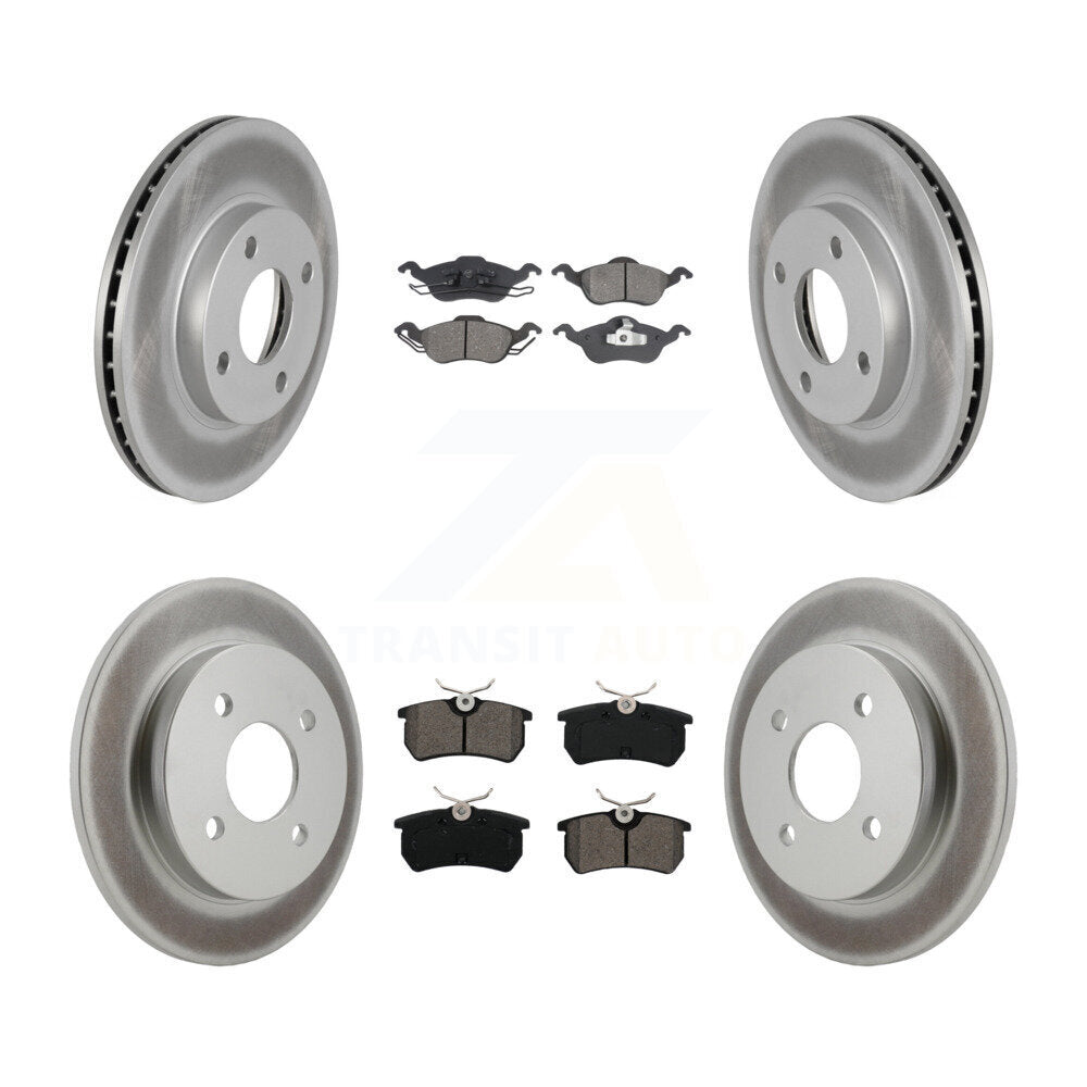 [Avant + Arrière] Kit de disque (revêtu) et plaquette (semi-métallique) de frein pour Ford Focus KGS-101701