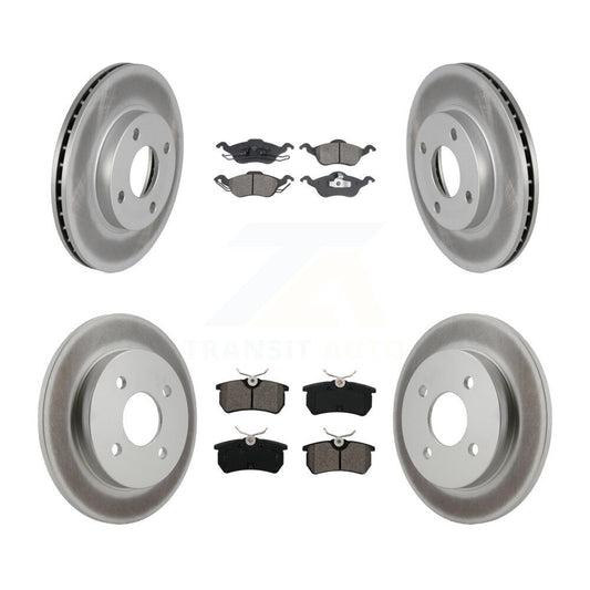 [Avant + Arrière] Kit de disque (revêtu) et plaquette (semi-métallique) de frein pour Ford Focus KGS-101701