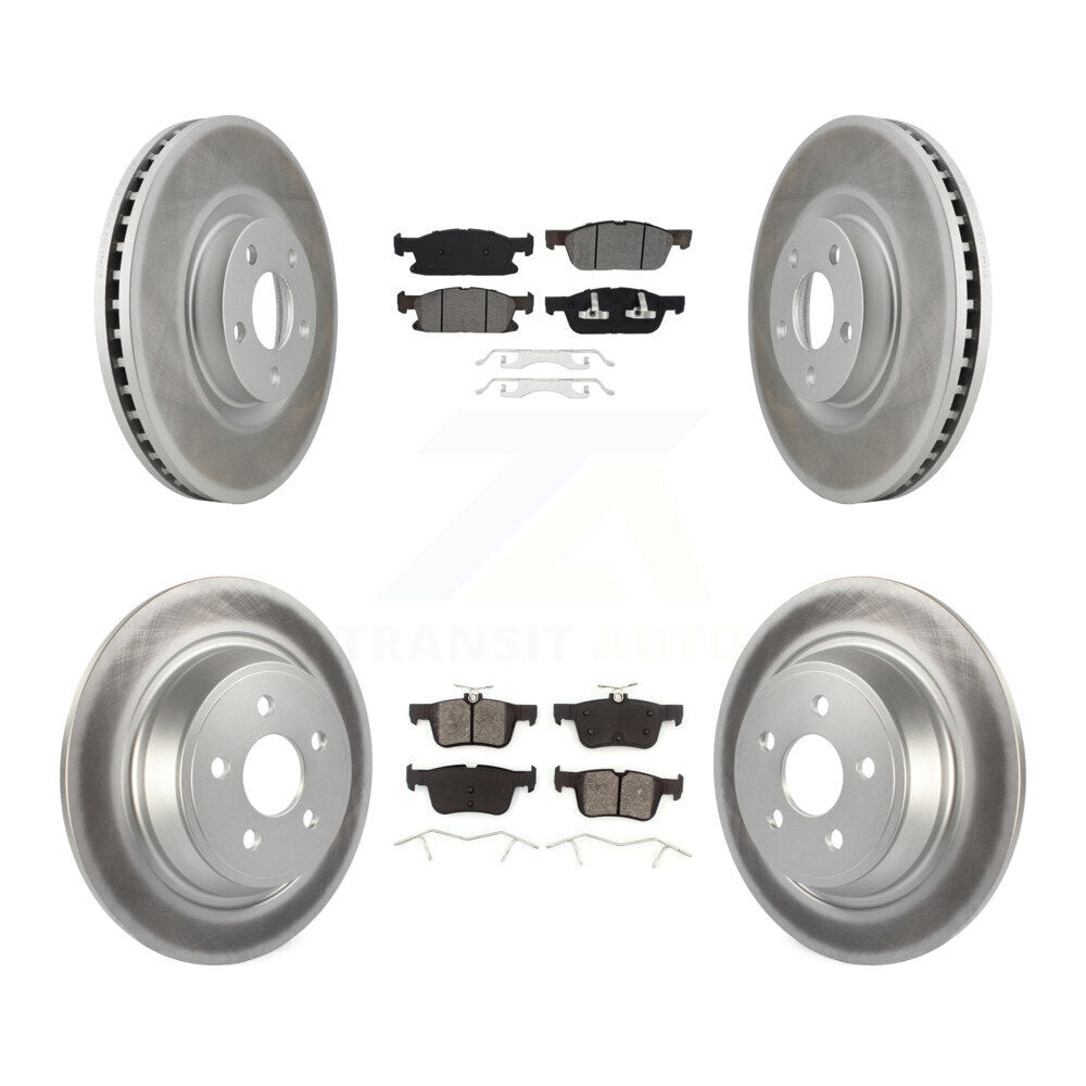 [Avant + Arrière] Kit de disque (revêtu) et plaquette (semi-métallique) de frein pour Ford Edge KGS-101704