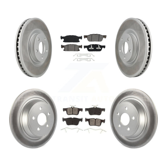 [Avant + Arrière] Kit de disque (revêtu) et plaquette (semi-métallique) de frein pour Ford Edge KGS-101704