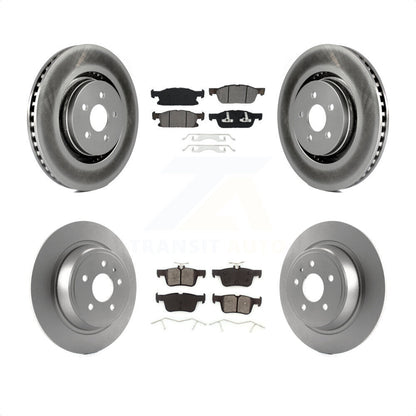 [Avant + Arrière] Kit de disque (revêtu) et plaquette (semi-métallique) de frein pour 2017 Lincoln MKX avec 14mm Wheel Lugs KGS-101705 par Transit Auto