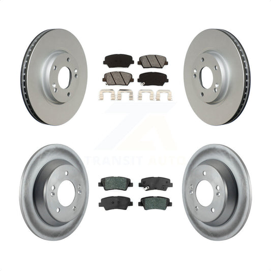 [Avant + Arrière] Kit de disque (revêtu) et plaquette (semi-métallique) de frein pour 2014-2017 Kia Rondo avec Manual Parking KGS-101723 par Transit Auto