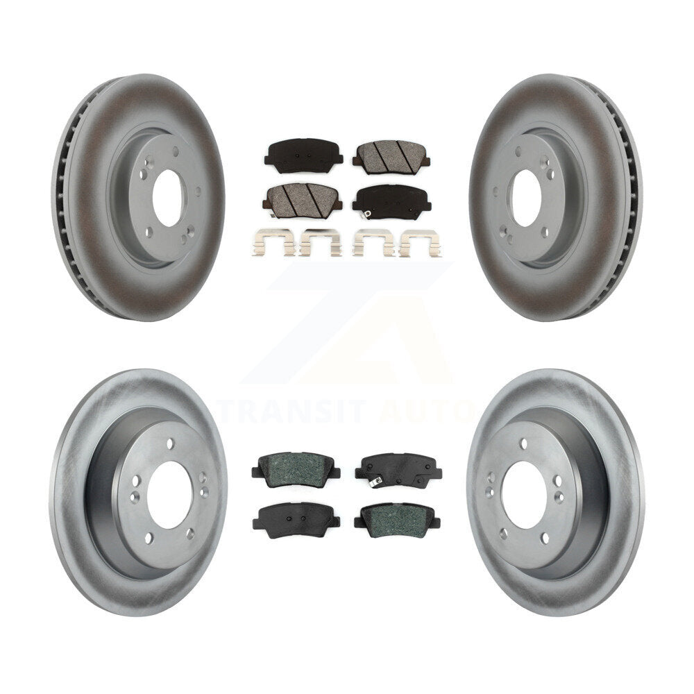 [Avant + Arrière] Kit de disque (revêtu) et plaquette (semi-métallique) de frein pour 2014-2017 Kia Rondo avec Manual Parking KGS-101723