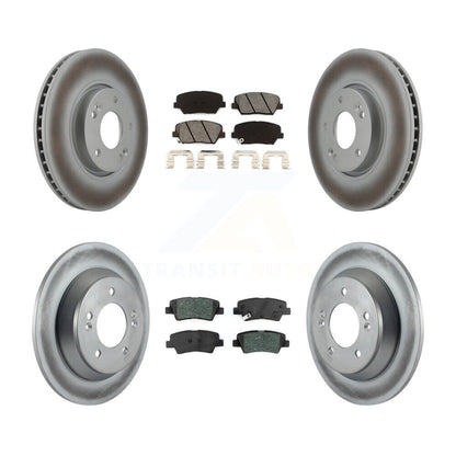 [Avant + Arrière] Kit de disque (revêtu) et plaquette (semi-métallique) de frein pour 2014-2017 Kia Rondo avec Manual Parking KGS-101723