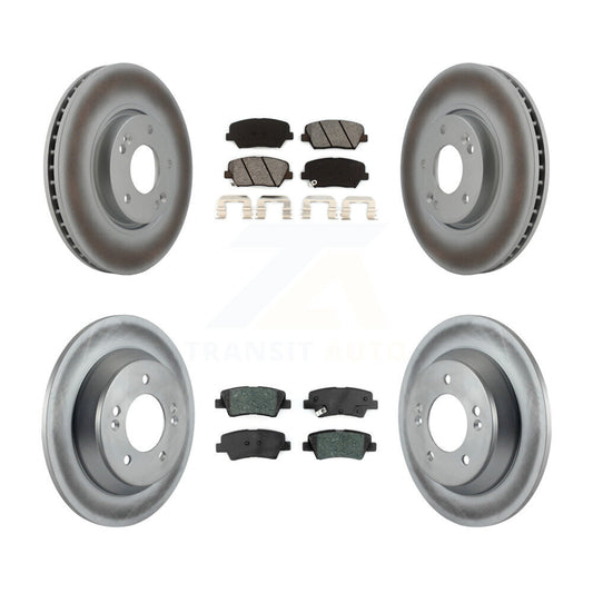 [Avant + Arrière] Kit de disque (revêtu) et plaquette (semi-métallique) de frein pour 2014-2017 Kia Rondo avec Manual Parking KGS-101723