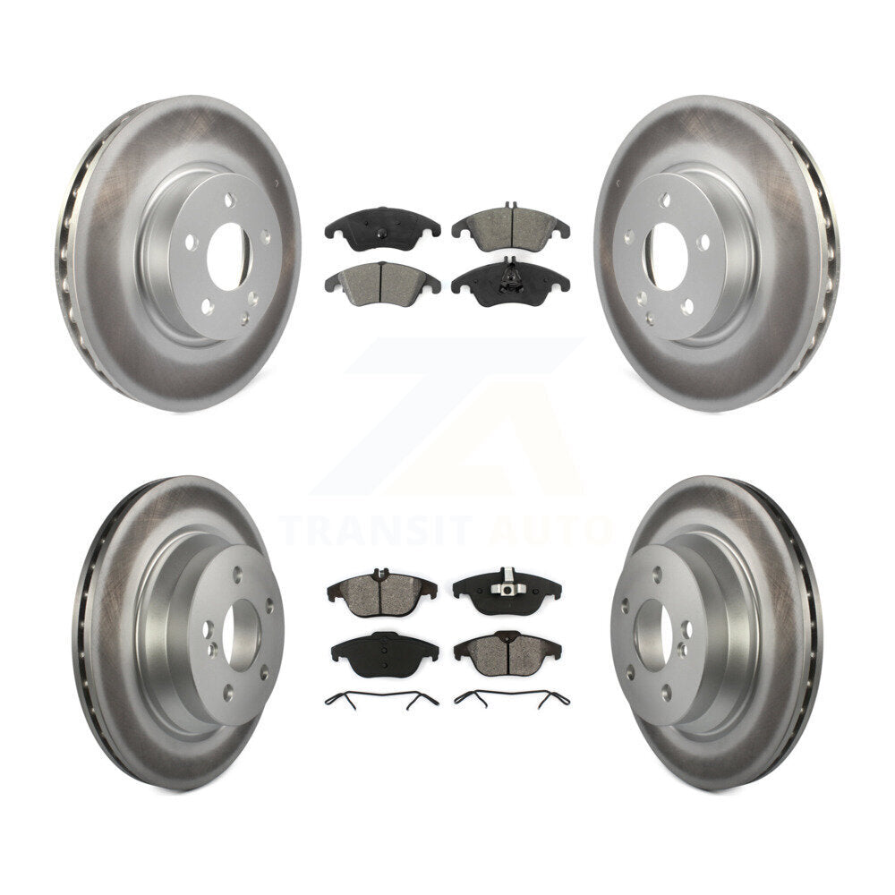 [Avant + Arrière] Kit de disque (revêtu) et plaquette (semi-métallique) de frein pour 2014 Mercedes-Benz E350 Convertible Coupe avec 322mm Diameter Rotor KGS-101726