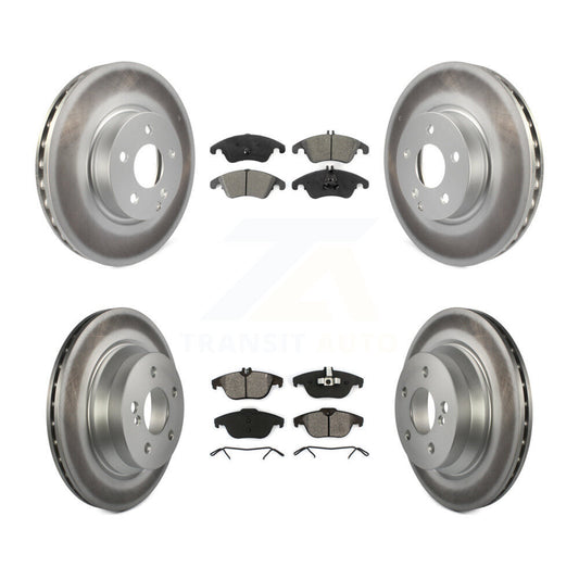 [Avant + Arrière] Kit de disque (revêtu) et plaquette (semi-métallique) de frein pour 2014 Mercedes-Benz E350 Convertible Coupe avec 322mm Diameter Rotor KGS-101726