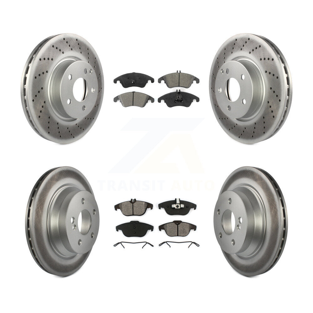 [Avant + Arrière] Kit de disque (revêtu) et plaquette (semi-métallique) de frein pour 2014 Mercedes-Benz E350 Convertible Coupe avec 322mm Diameter Rotor KGS-101727