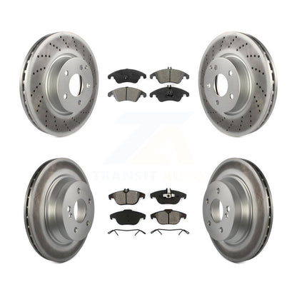 [Avant + Arrière] Kit de disque (revêtu) et plaquette (semi-métallique) de frein pour 2014 Mercedes-Benz E350 Convertible Coupe avec 322mm Diameter Rotor KGS-101727