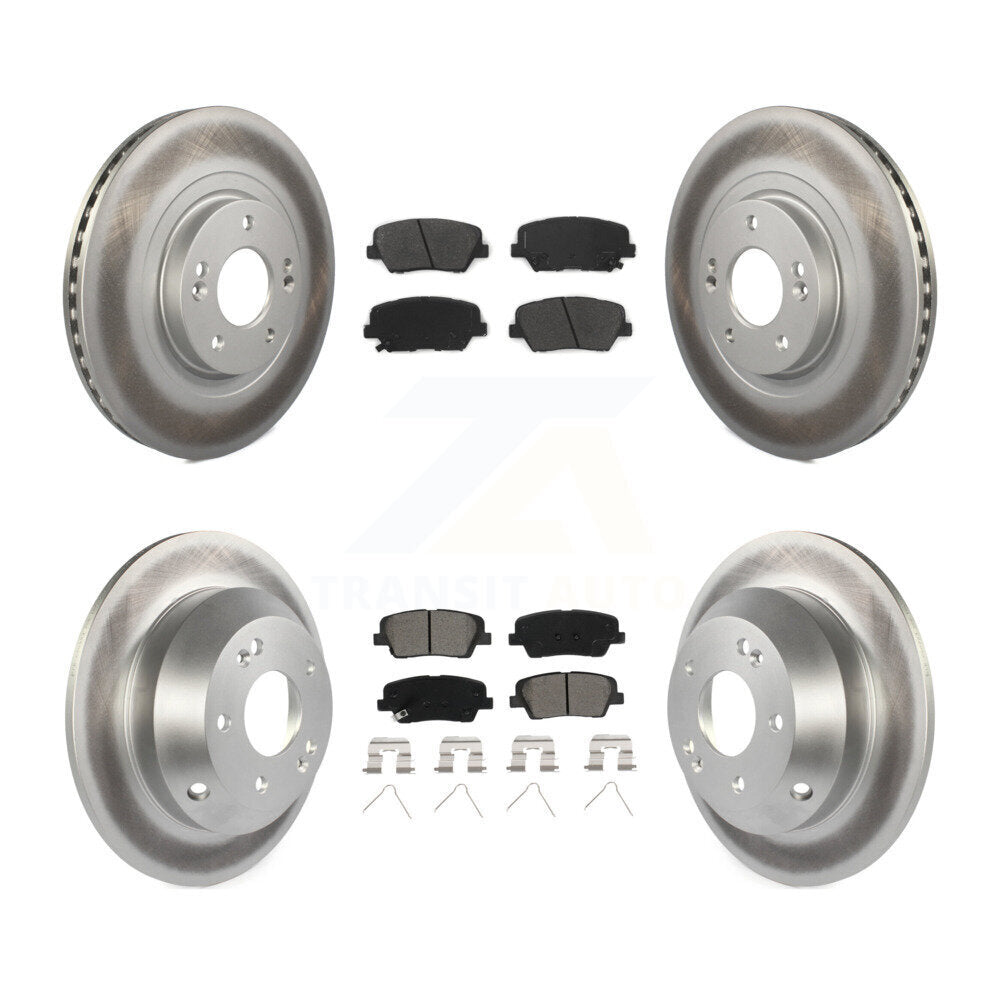 [Avant + Arrière] Kit de disque (revêtu) et plaquette (semi-métallique) de frein pour Kia Sorento Hyundai Santa Fe Sport KGS-101730
