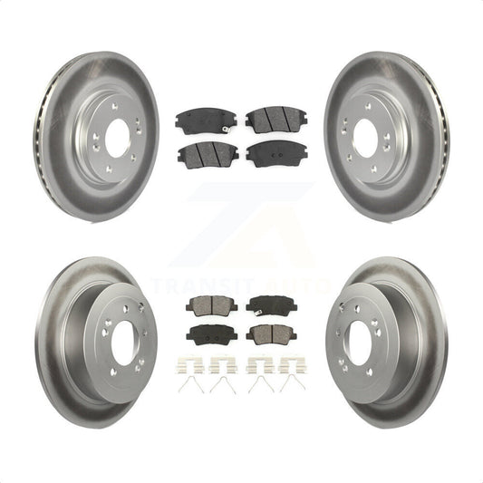 [Avant + Arrière] Kit de disque (revêtu) et plaquette (semi-métallique) de frein pour Hyundai Tucson Kia Sportage KGS-101738 par Transit Auto