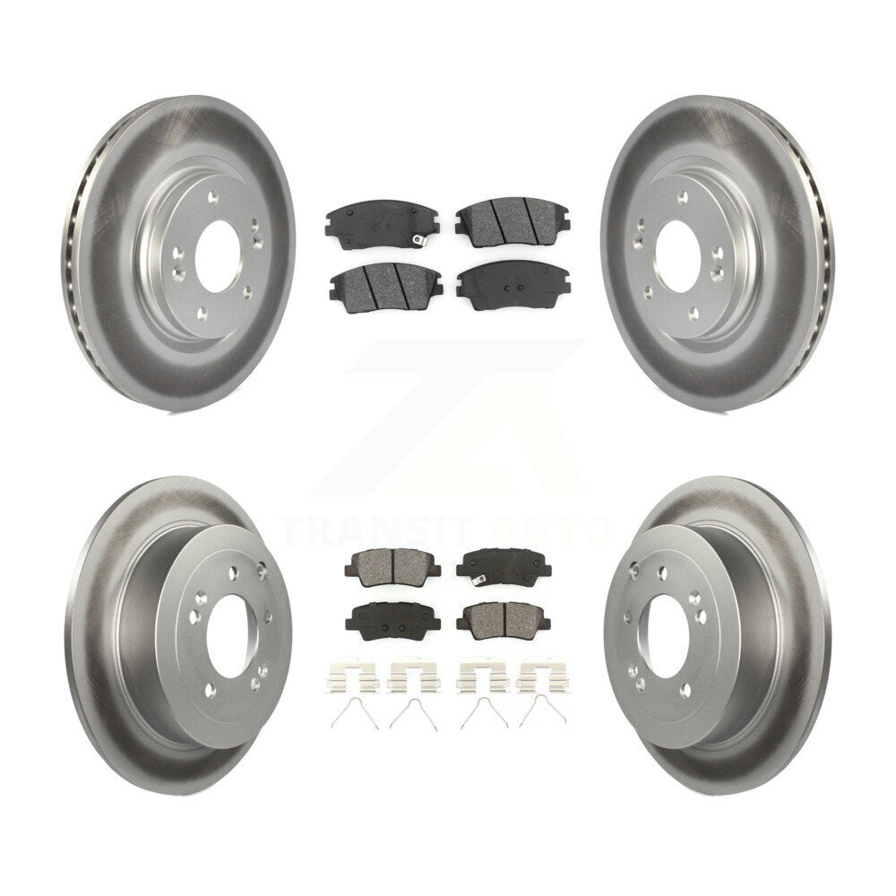[Avant + Arrière] Kit de disque (revêtu) et plaquette (semi-métallique) de frein pour Hyundai Tucson Kia Sportage KGS-101738