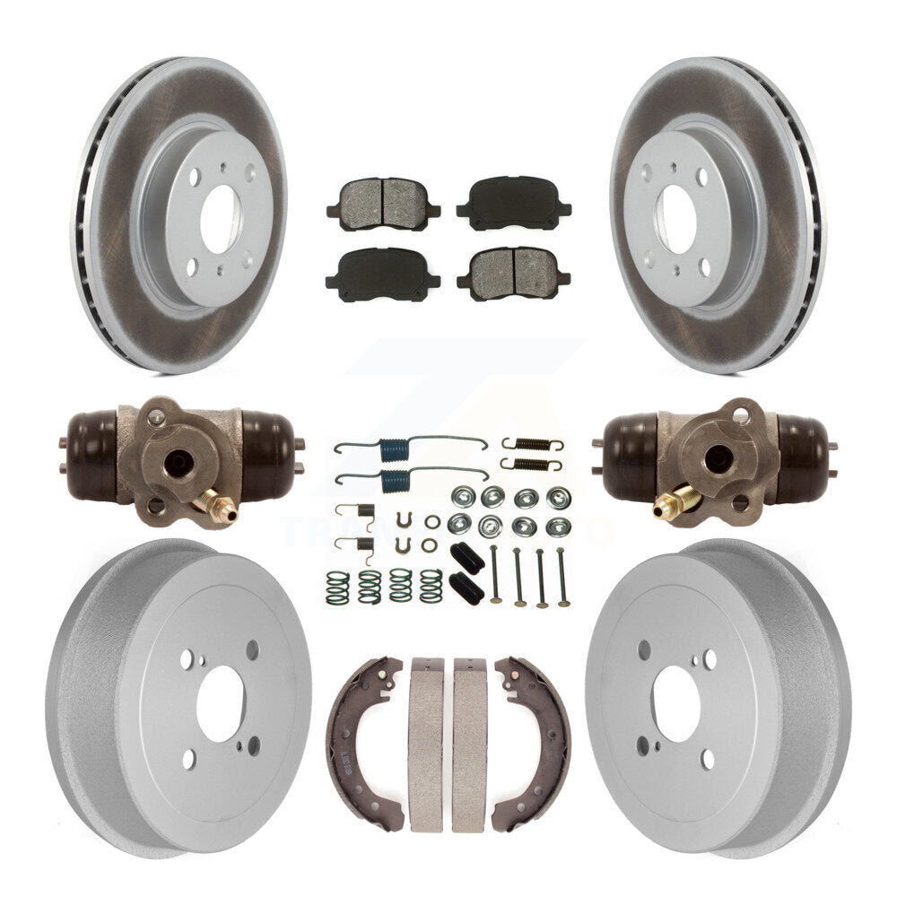 [Avant + Arrière] Kit de disque (revêtu) et plaquette (semi-métallique) de frein pour 2002 Toyota Corolla Non-ABS From 04 02 KGS-101741