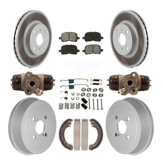 [Avant + Arrière] Kit de disque (revêtu) et plaquette (semi-métallique) de frein pour 2002 Toyota Corolla Non-ABS From 04 02 KGS-101741