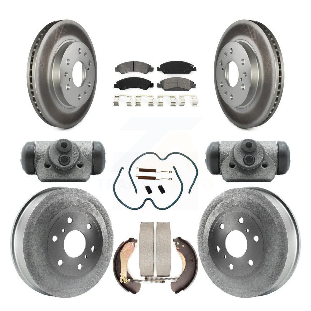 [Avant + Arrière] Kit de disque (revêtu) et plaquette (semi-métallique) de frein pour 2009 Chevrolet Silverado 1500 GMC Sierra avec 6400 Lb GVW Except Vehicles Using Hold Down Pins KGS-101750
