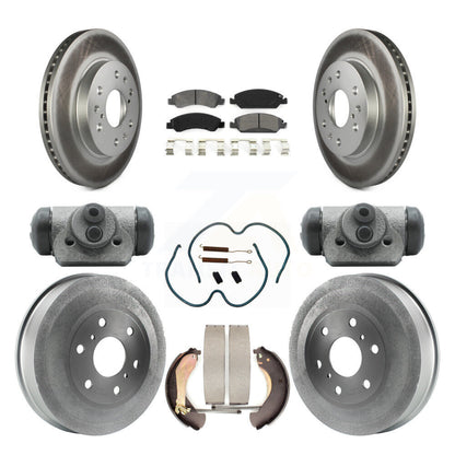 [Avant + Arrière] Kit de disque (revêtu) et plaquette (semi-métallique) de frein pour 2009 Chevrolet Silverado 1500 GMC Sierra avec 6400 Lb GVW Except Vehicles Using Hold Down Pins KGS-101750