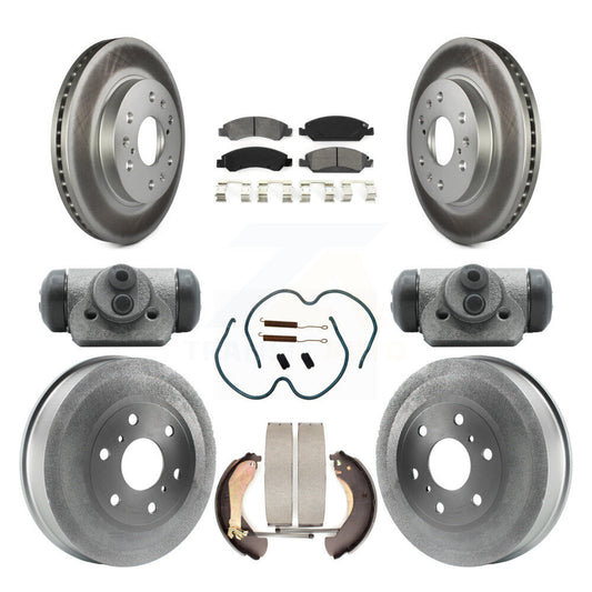 [Avant + Arrière] Kit de disque (revêtu) et plaquette (semi-métallique) de frein pour 2009 Chevrolet Silverado 1500 GMC Sierra avec 6400 Lb GVW Except Vehicles Using Hold Down Pins KGS-101750
