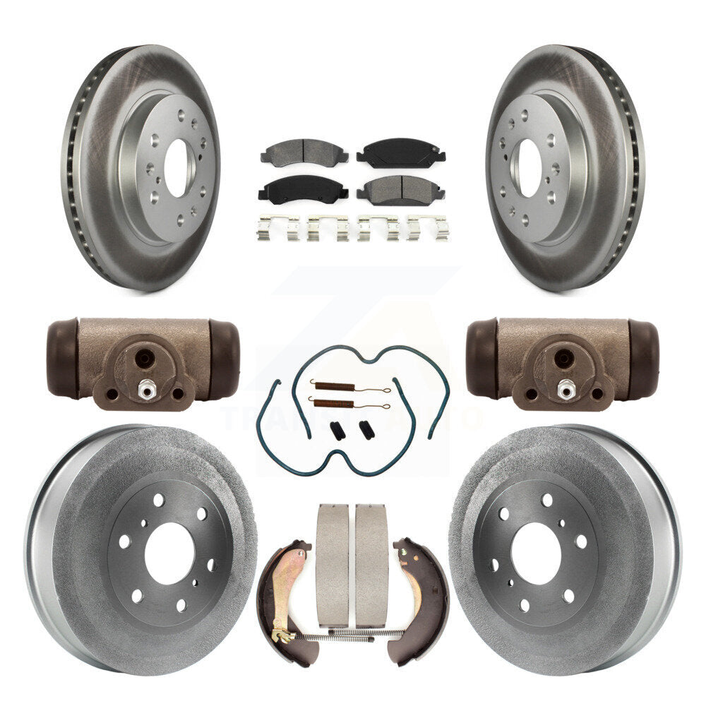 [Avant + Arrière] Kit de disque (revêtu) et plaquette (semi-métallique) de frein pour 2009 Chevrolet Silverado 1500 GMC Sierra avec 7000 Lb GVW Except Vehicles Using Hold Down Pins KGS-101751