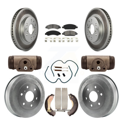 [Avant + Arrière] Kit de disque (revêtu) et plaquette (semi-métallique) de frein pour 2009 Chevrolet Silverado 1500 GMC Sierra avec 7000 Lb GVW Except Vehicles Using Hold Down Pins KGS-101751