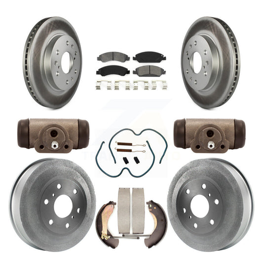 [Avant + Arrière] Kit de disque (revêtu) et plaquette (semi-métallique) de frein pour 2009 Chevrolet Silverado 1500 GMC Sierra avec 7000 Lb GVW Except Vehicles Using Hold Down Pins KGS-101751