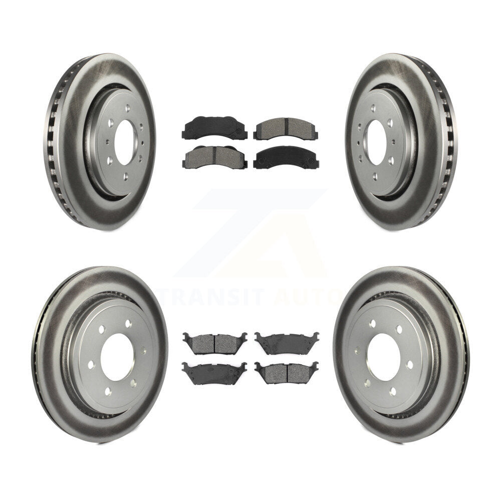 [Avant + Arrière] Kit de disque (revêtu) et plaquette (semi-métallique) de frein pour 2015-2017 Ford F-150 avec Electric Parking KGS-101777