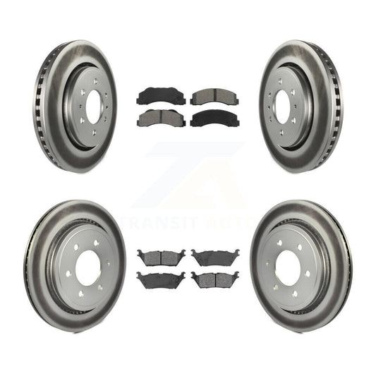 [Avant + Arrière] Kit de disque (revêtu) et plaquette (semi-métallique) de frein pour 2015-2017 Ford F-150 avec Electric Parking KGS-101777