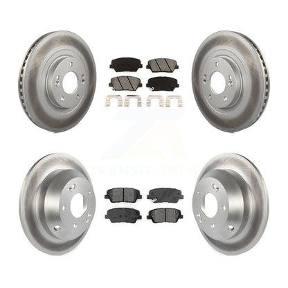 [Avant + Arrière] Kit de disque (revêtu) et plaquette (semi-métallique) de frein pour 2014-2015 Kia Sorento avec Red Painted Calipers KGS-101778