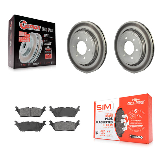[Arrière] Kit de disque (revêtu) et plaquette (semi-métallique) de frein pour 2015-2017 Ford F-150 avec Electric Parking KGS-101779