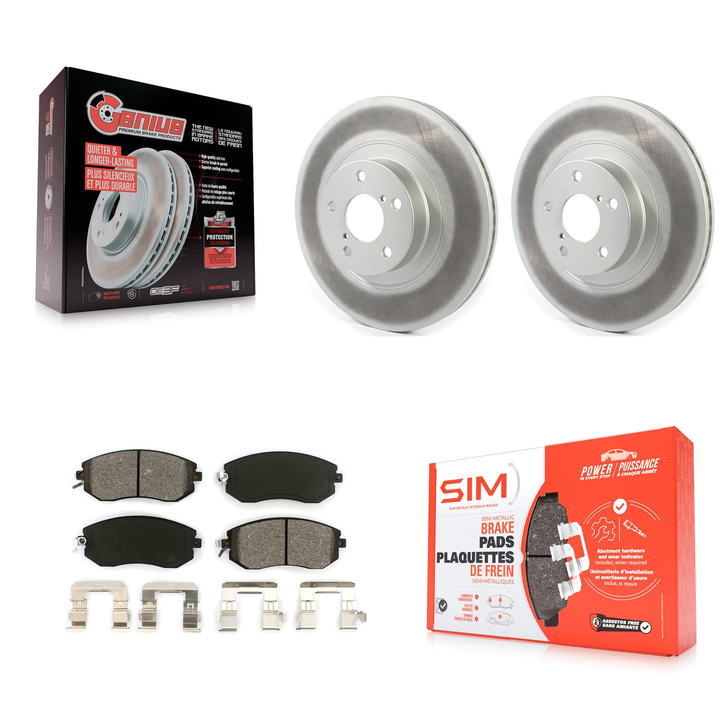 [Avant] Kit de disque (revêtu) et plaquette (semi-métallique) de frein pour Subaru Forester Impreza Outback XV Crosstrek Legacy Scion FR-S BRZ Toyota 86 KGS-101792