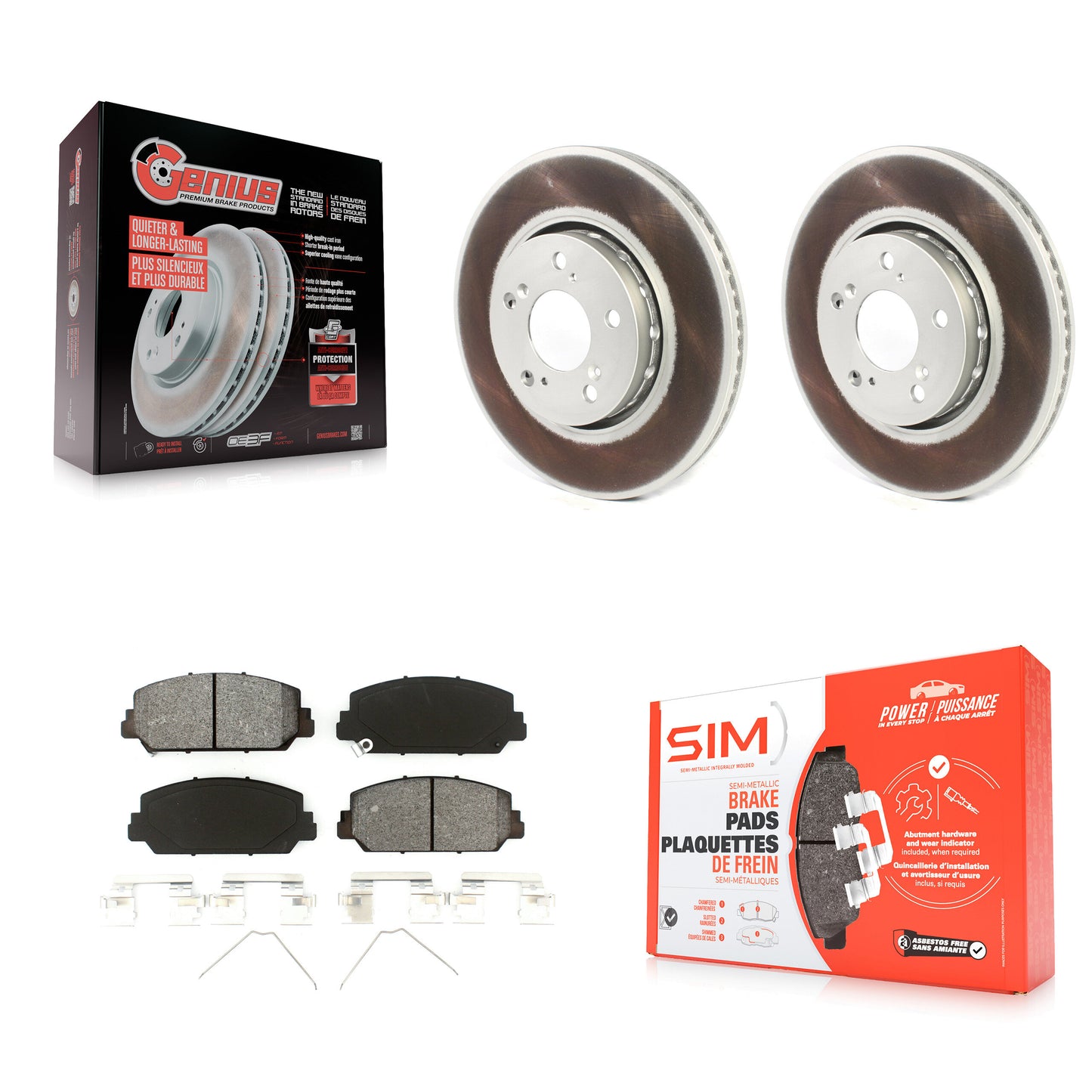 [Avant] Kit de disque (revêtu) et plaquette (semi-métallique) de frein pour Acura RLX KGS-101798