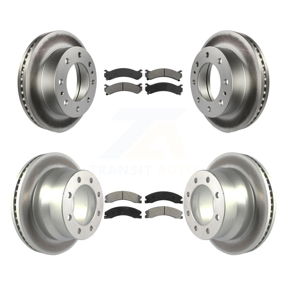 [Avant + Arrière] Kit de disque (revêtu) et plaquette (semi-métallique) de frein pour Chevrolet Express 4500 GMC Savana KGS-101811