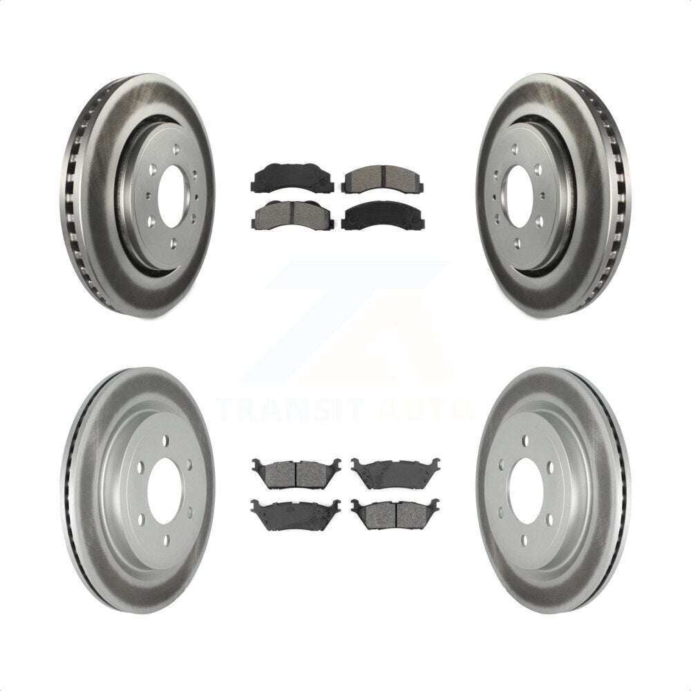 [Avant + Arrière] Kit de disque (revêtu) et plaquette (semi-métallique) de frein pour Ford F-150 Expedition Lincoln Navigator KGS-101818 par Transit Auto