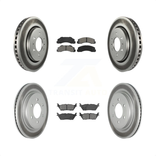 [Avant + Arrière] Kit de disque (revêtu) et plaquette (semi-métallique) de frein pour Ford F-150 Expedition Lincoln Navigator KGS-101818 par Transit Auto