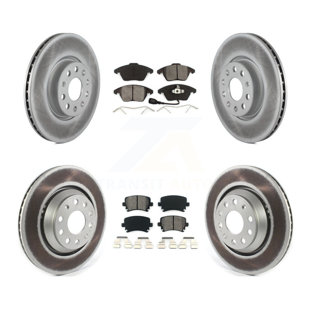 [Avant + Arrière] Kit de disque (revêtu) et plaquette (semi-métallique) de frein pour 2009-2010 Volkswagen Passat CC avec 312mm Diameter Rotor KGS-101834